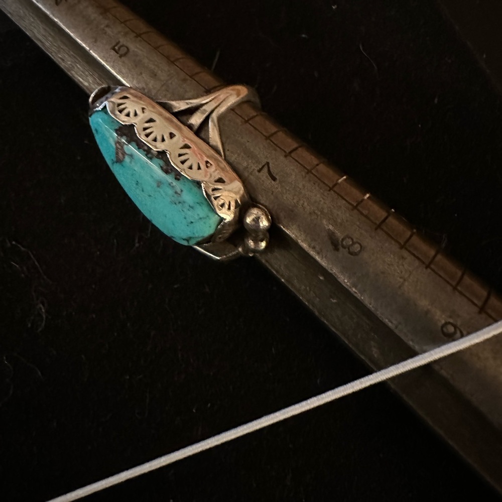 Vintage Turquoise Sterling Silver/925 Ring  Size 6 - Picture 9 of 9